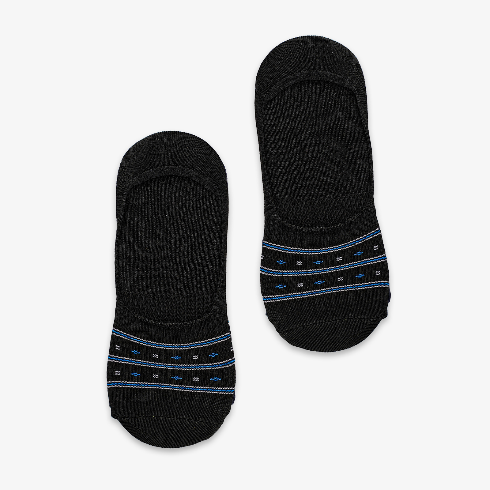 DUO STRIPES INVISBLE SOCKS - BLACK