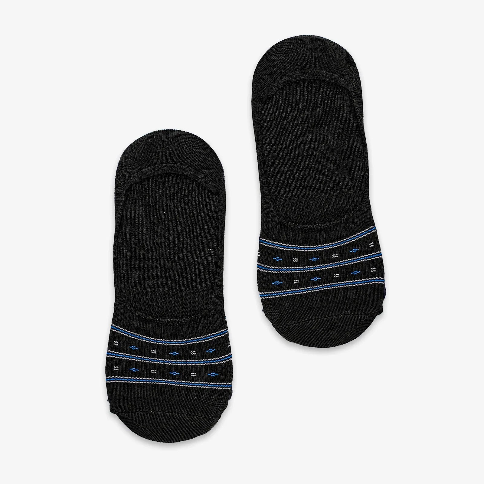 DUO STRIPES INVISBLE SOCKS - BLACK - NAVZA