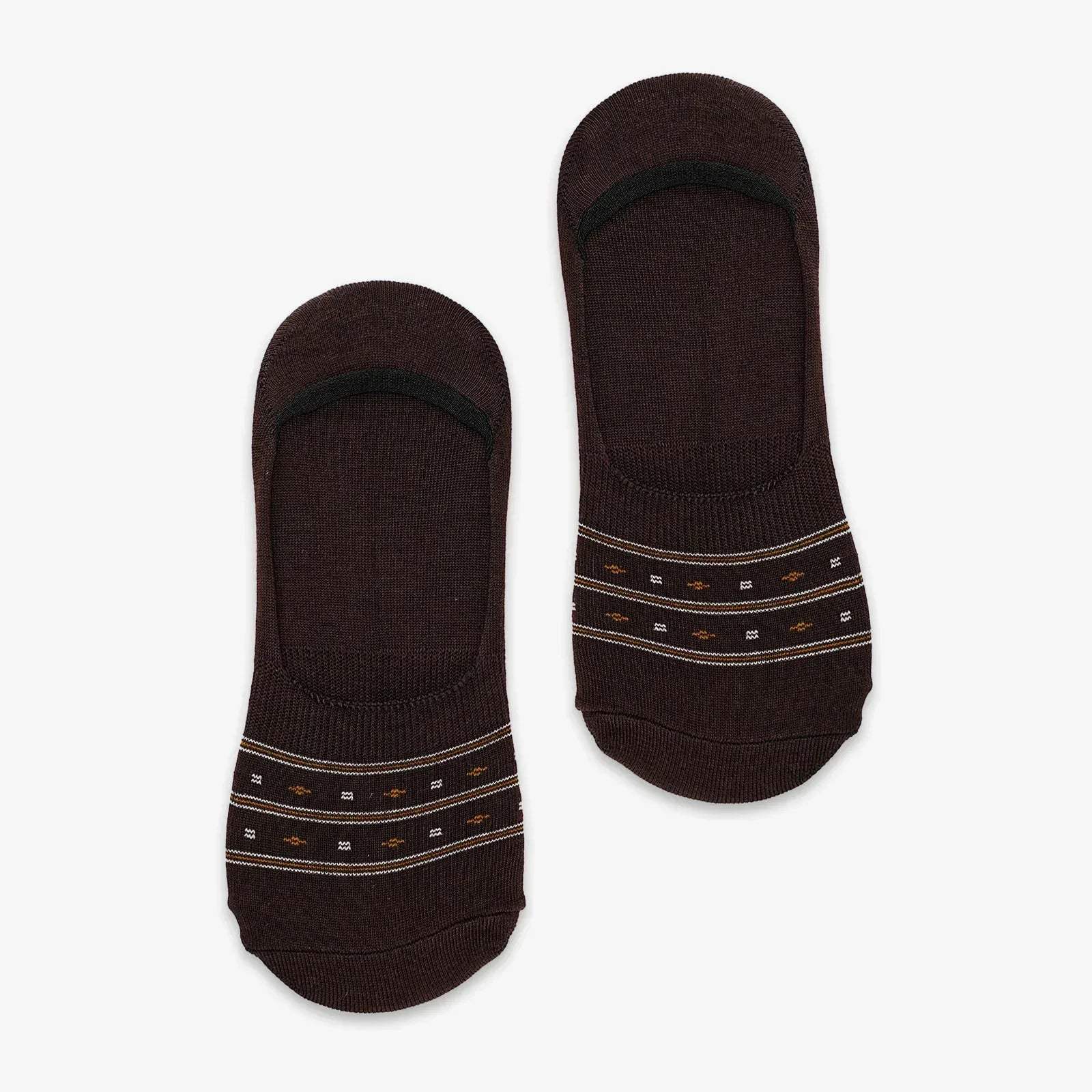 VINTAGE CROWN INVISIBLE SOCKS - BROWN - NAVZA