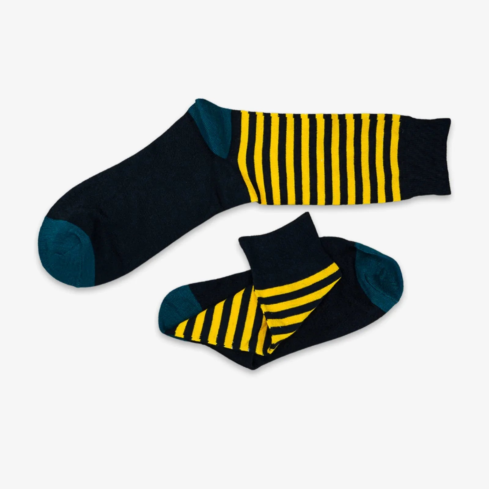 FUNKY STRIPES HIGH KNEE SOCKS - YELLOW - NAVZA
