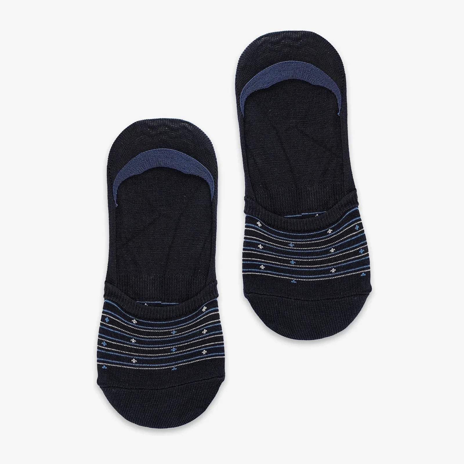 VINTAGE CROWN INVISIBLE SOCKS - BLUE - NAVZA