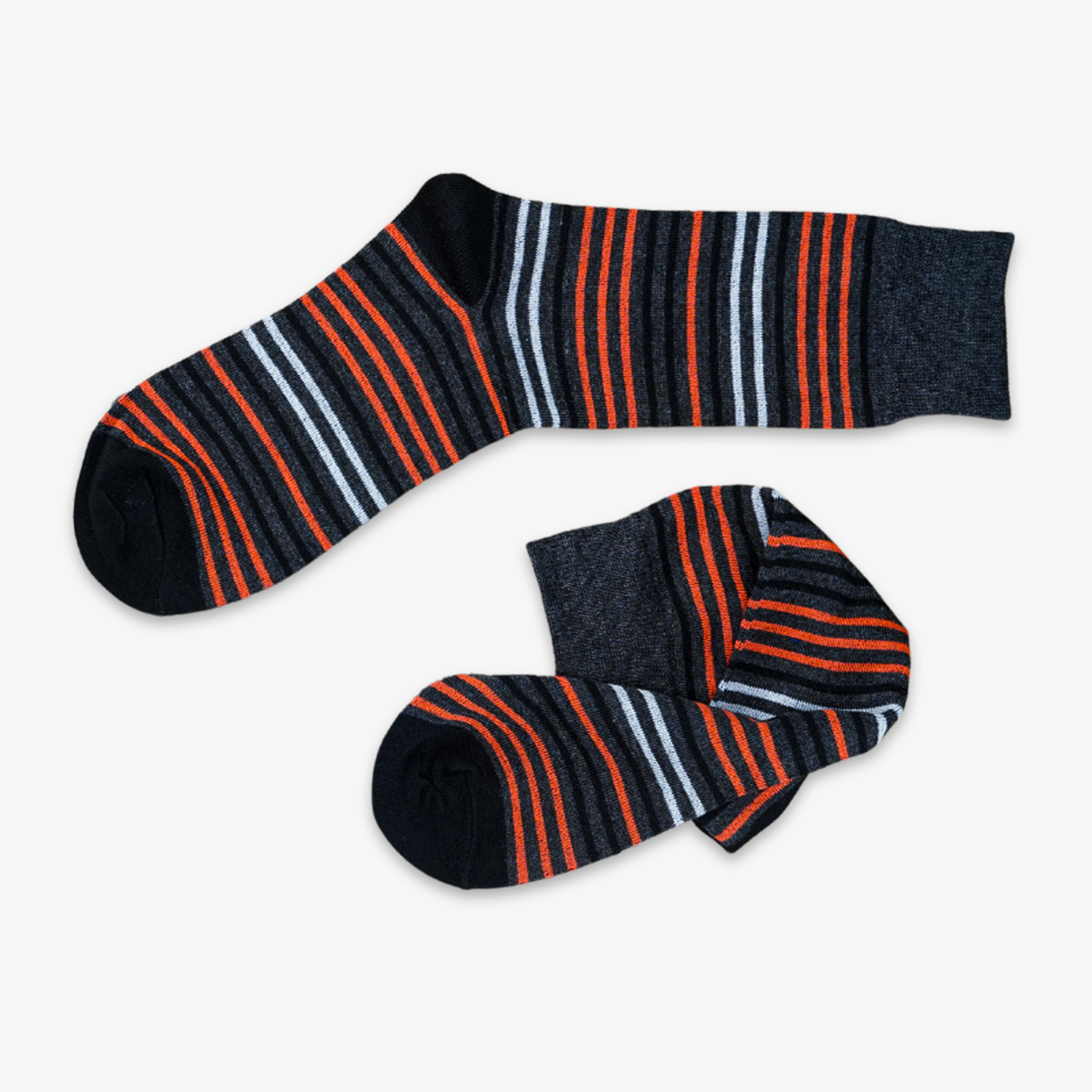 FUNKY STRIPES HIGH KNEE SOCKS - BROWN
