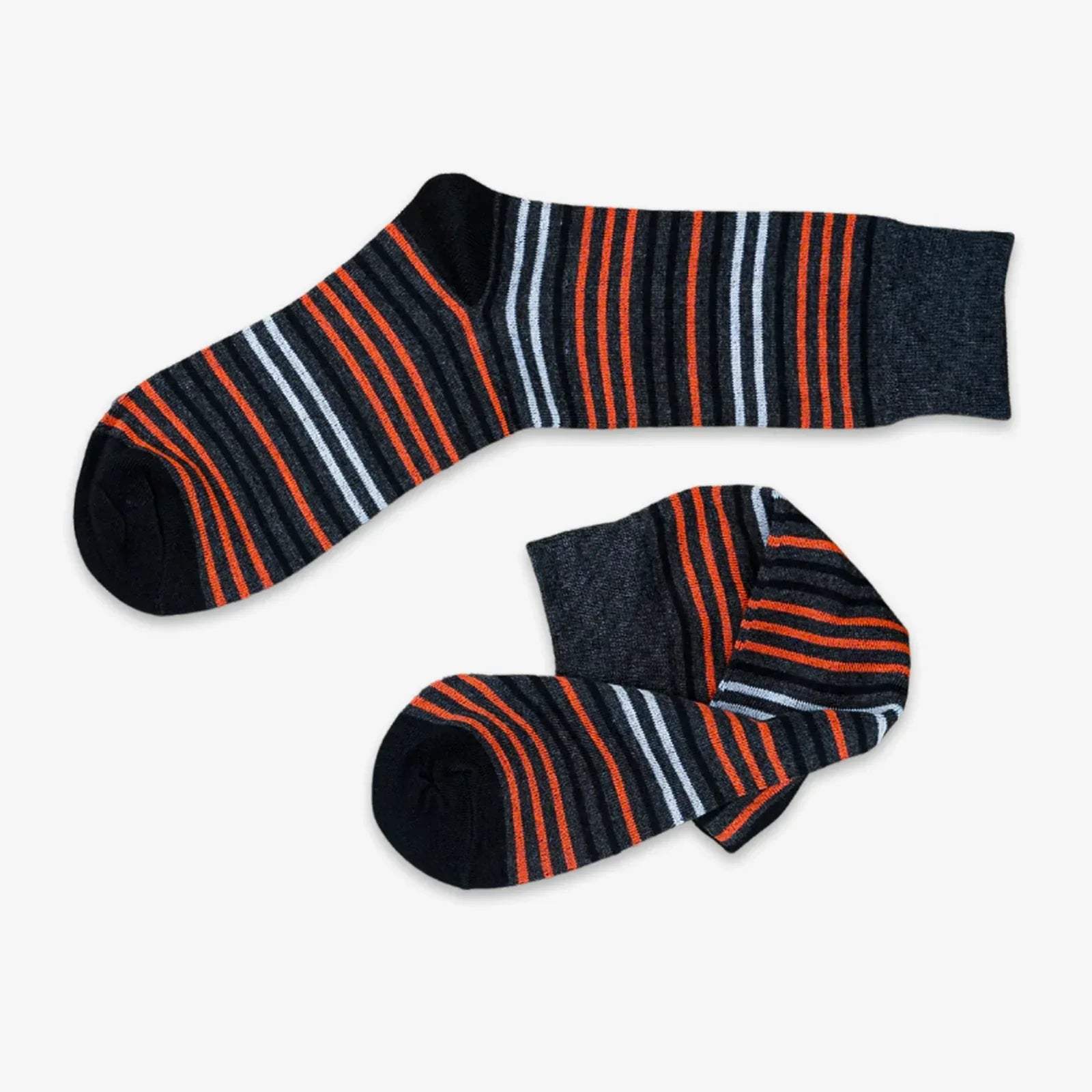 FUNKY STRIPES HIGH KNEE SOCKS - BROWN - NAVZA