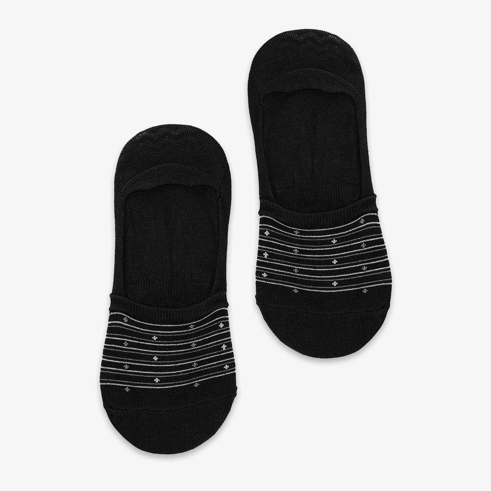 VINTAGE CROWN INVISIBLE SOCKS - BLACK - NAVZA