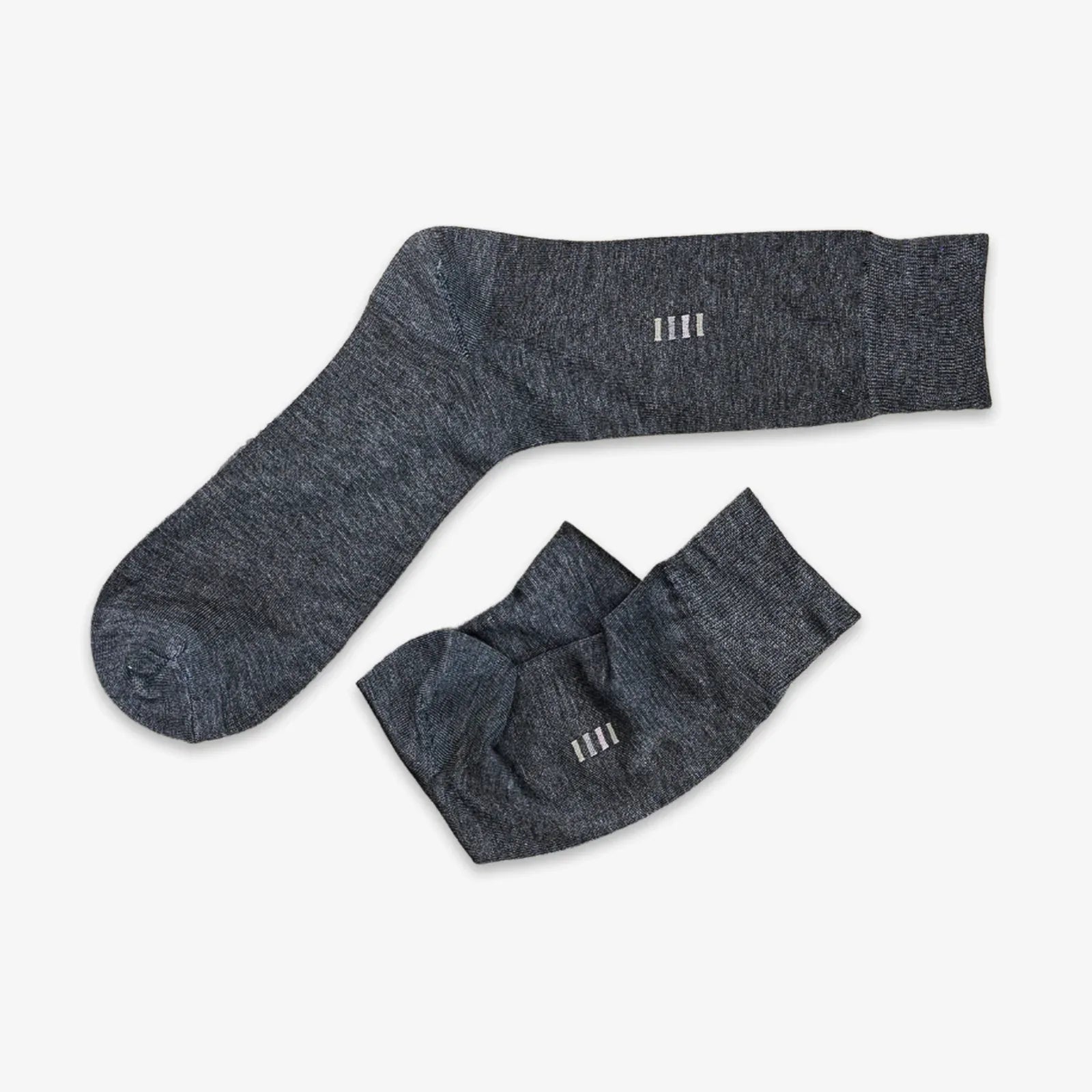 FOUR BARS HIGH KNEE SOCKS - GREY - NAVZA