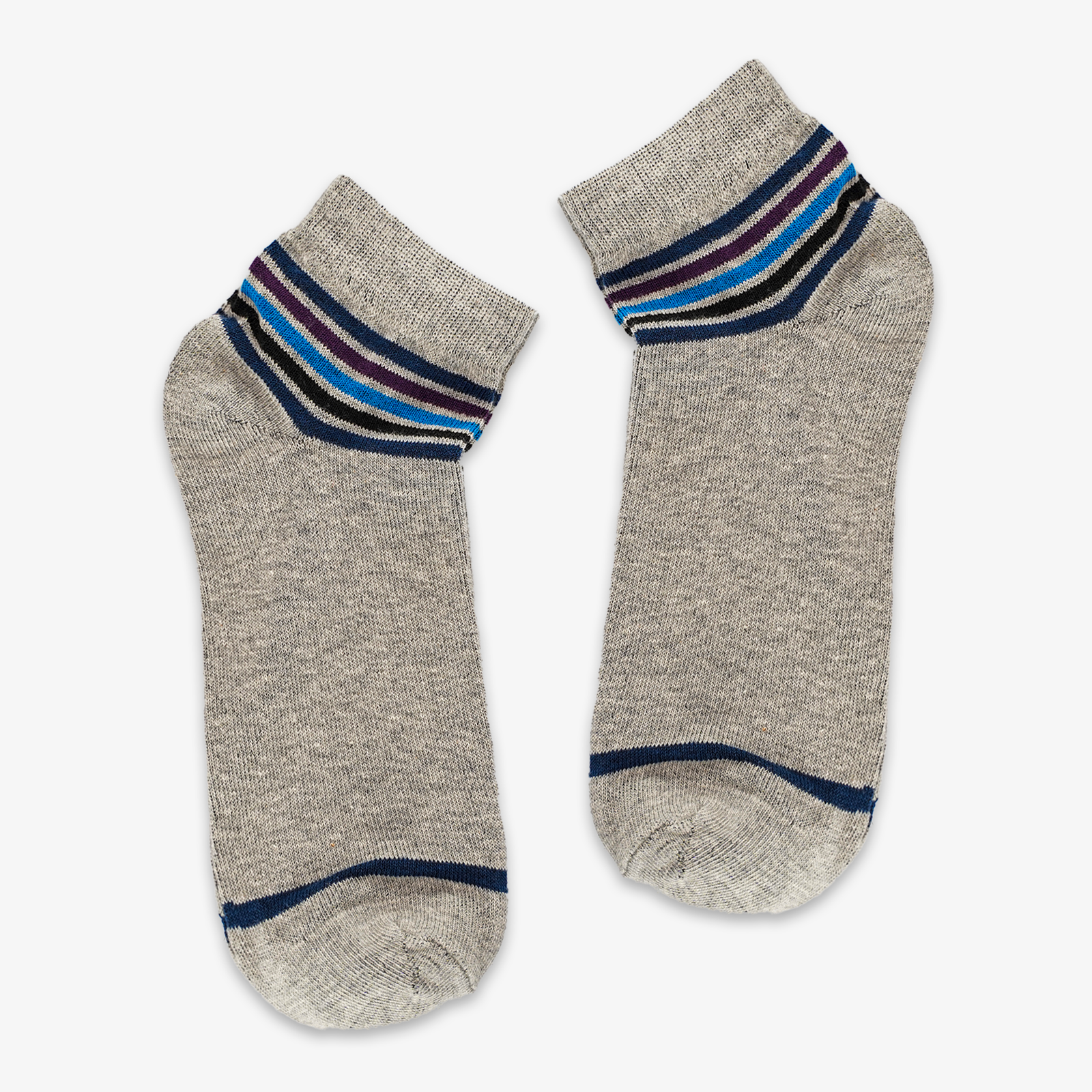 CASUAL STRIPES ANKLE SOCKS - GREY
