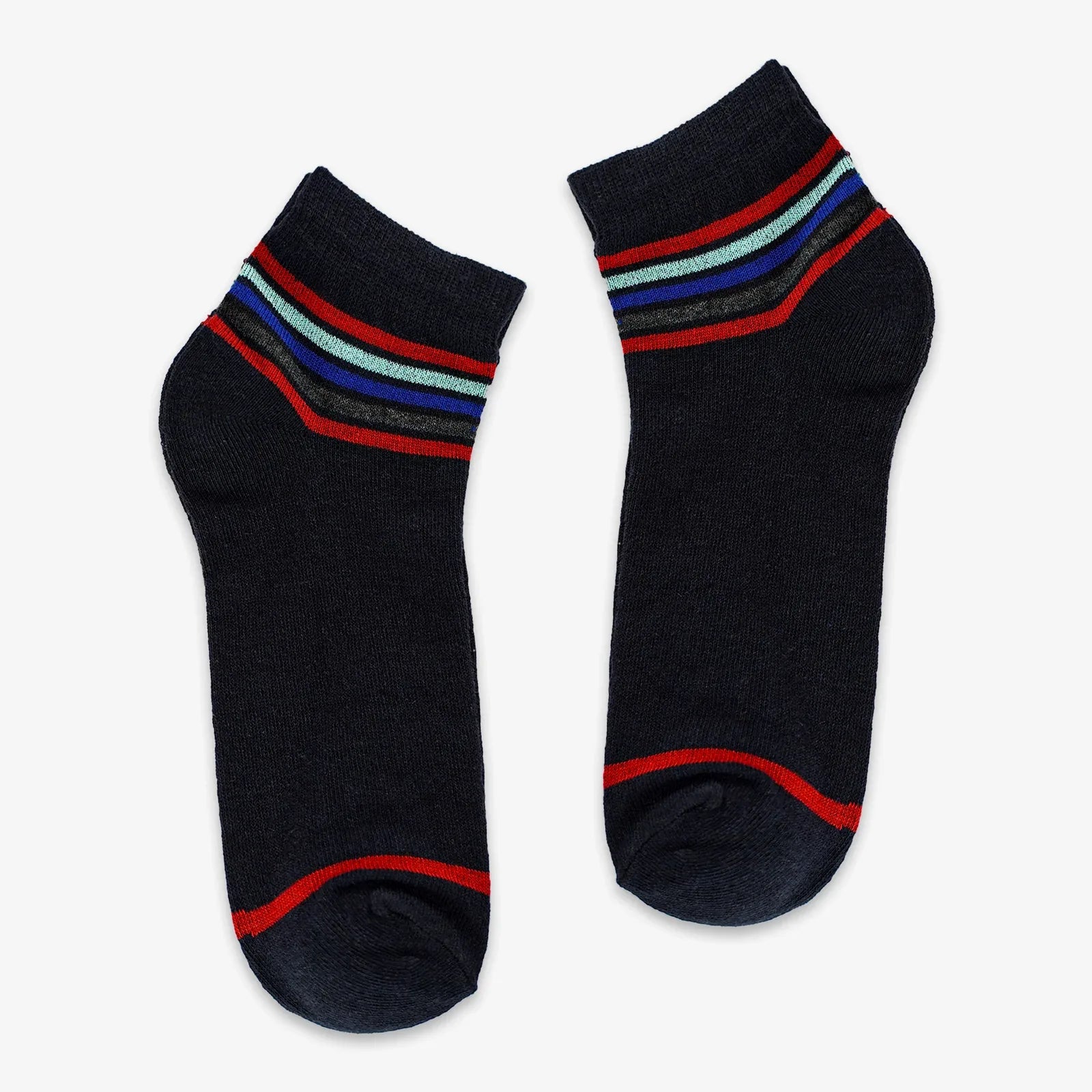 CASUAL STRIPES ANKLE SOCKS - BLUE - NAVZA