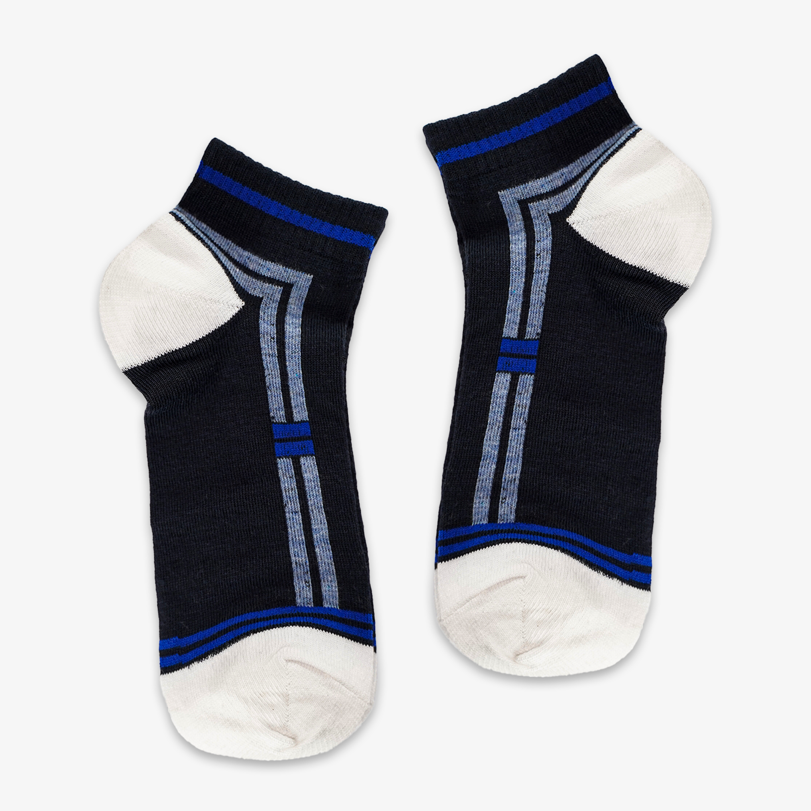 TWO WAY STRIPES ANKLE SOCKS - WHITE