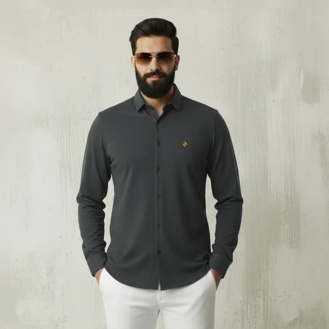 CL SMART SHIRT - CHARCOAL - NAVZA