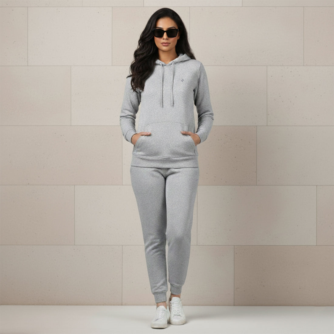 WOMEN ML PULLOVER HOODIE TRACKER - GREY