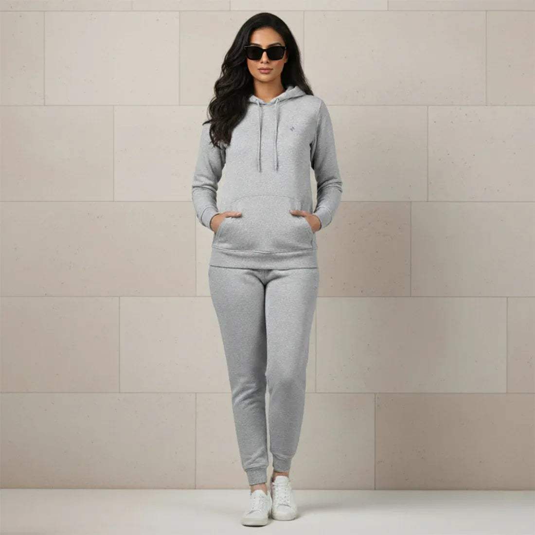 WOMEN ML PULLOVER HOODIE TRACKER - GREY - NAVZA