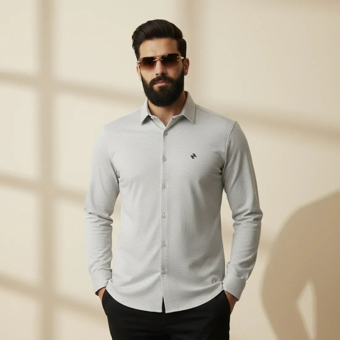 CL SMART SHIRT - LIGHT GREY - NAVZA