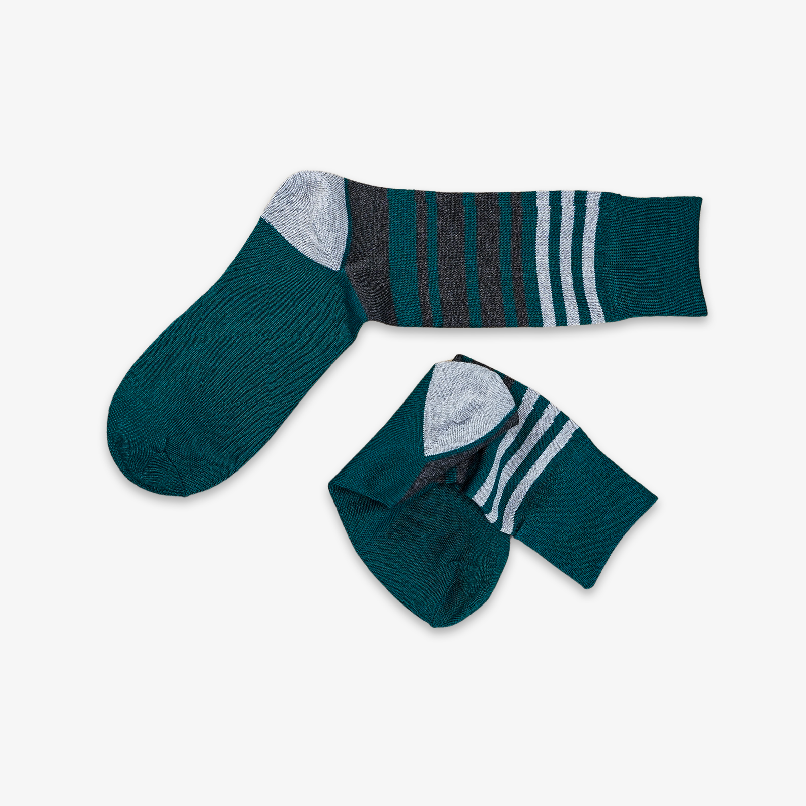 FUNKY STRIPES HIGH KNEE SOCKS - GREEN