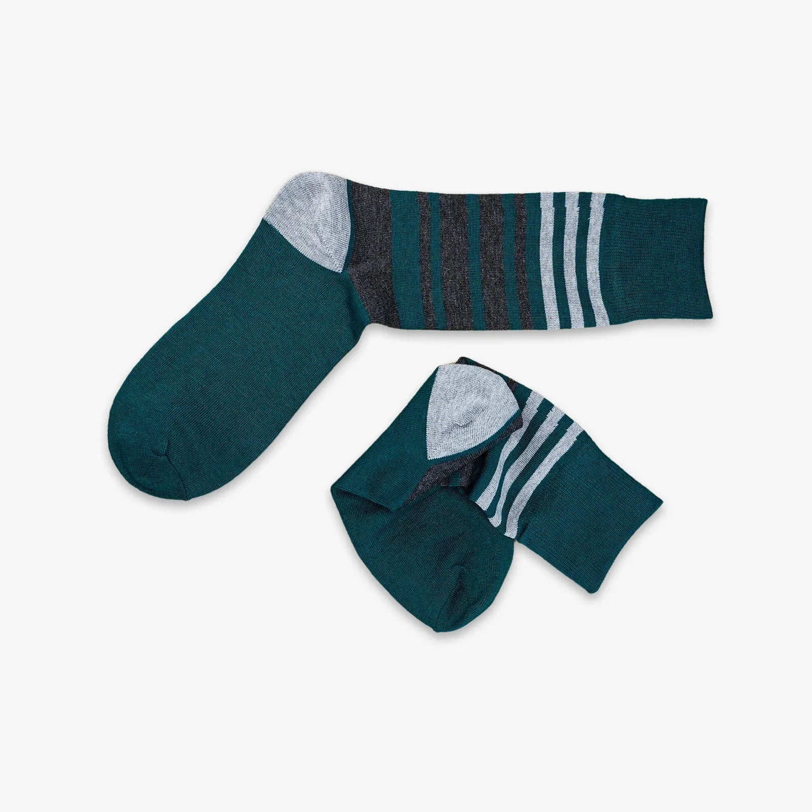 FUNKY STRIPES HIGH KNEE SOCKS - GREEN - NAVZA