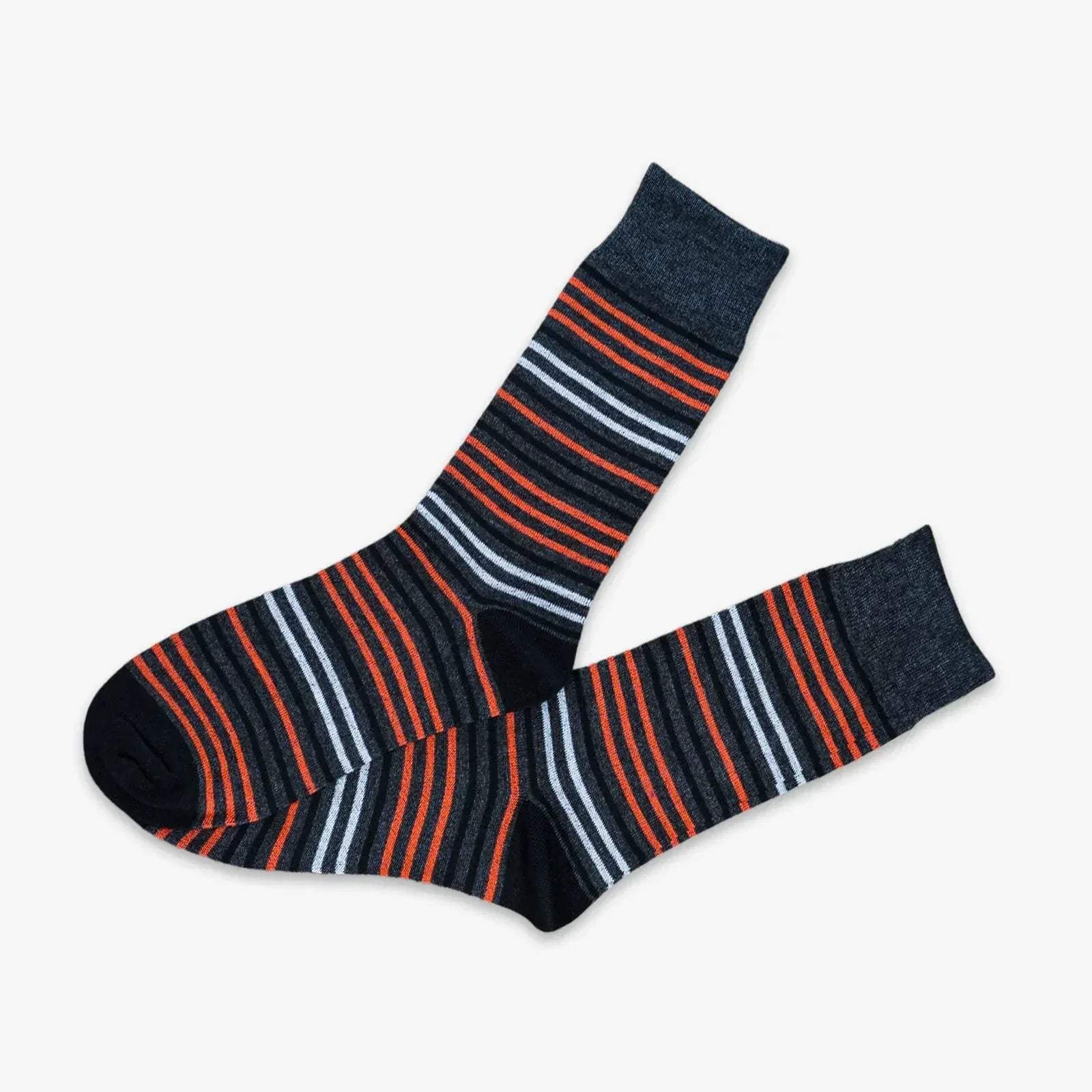 FUNKY STRIPES HIGH KNEE SOCKS - BROWN - NAVZA