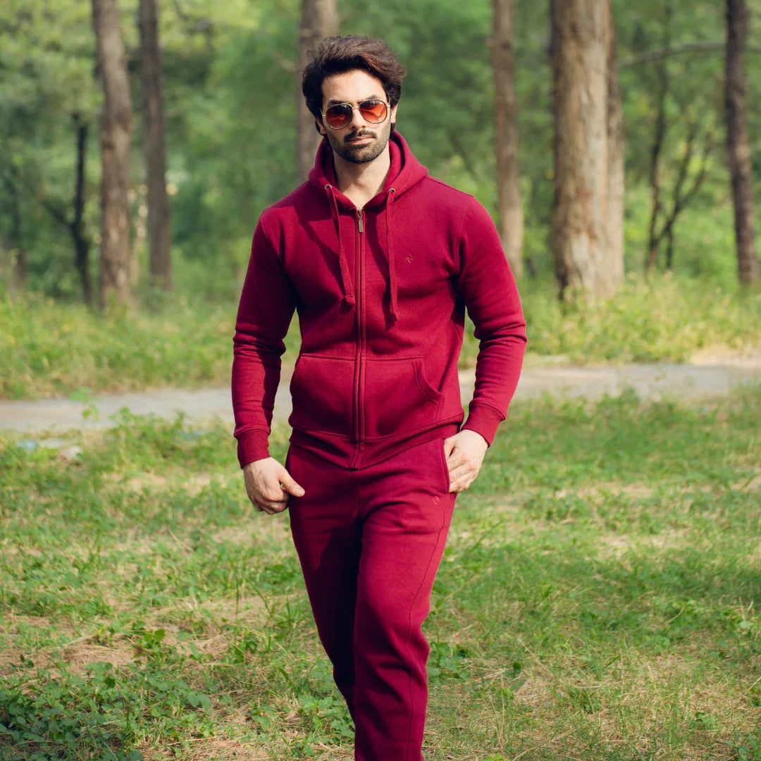 ML ZIPPER HOODIE - BURGUNDY - NAVZA