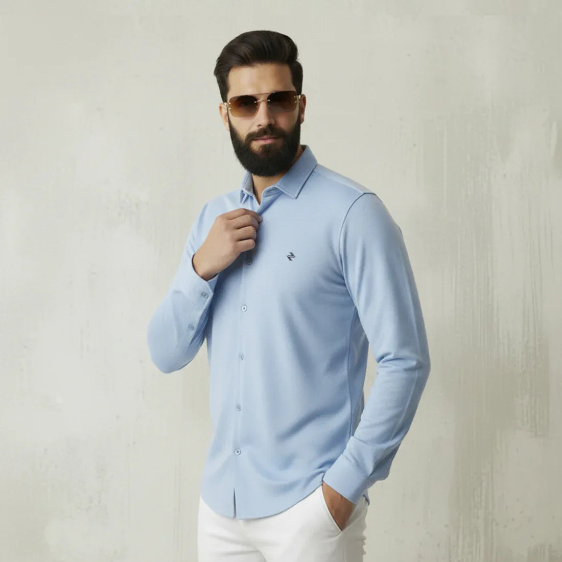 CL SMART SHIRT - SKY BLUE - NAVZA