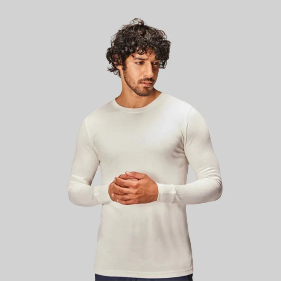 WHITE THERMAL FULL SLEEVES TOP - NAVZA