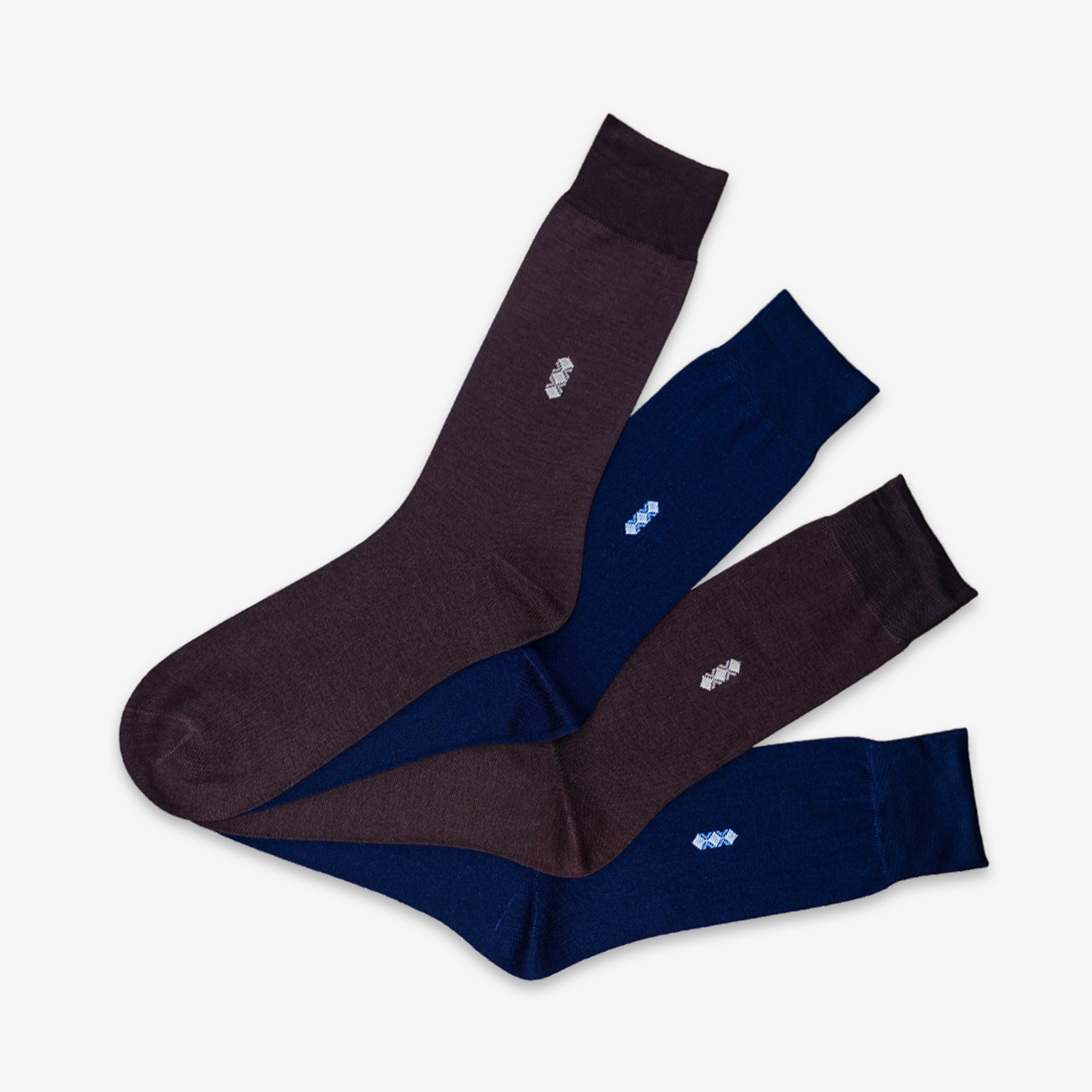TRI-CRYSTAL HIGH KNEE SOCKS - BROWN