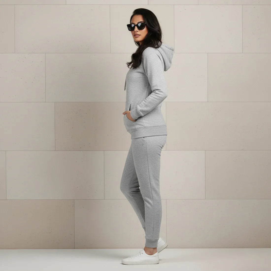 WOMEN ML PULLOVER HOODIE TRACKER - GREY - NAVZA