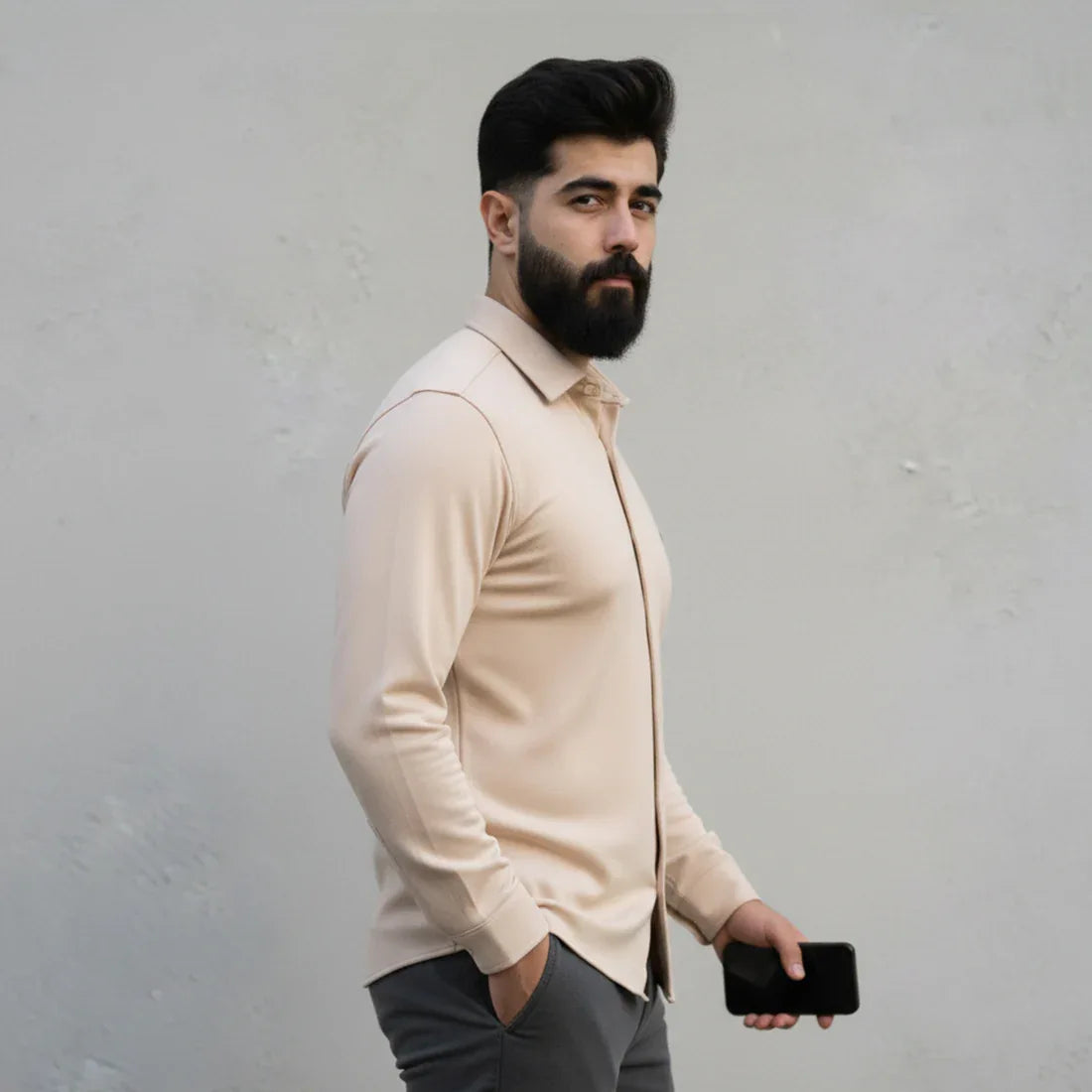 CL SMART SHIRT - BEIGE - NAVZA