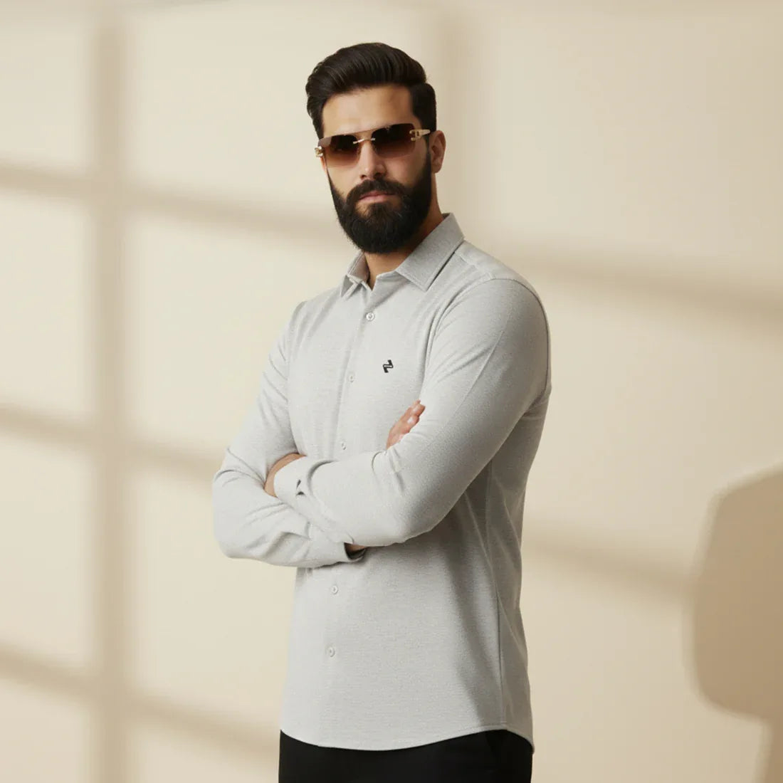 CL SMART SHIRT - LIGHT GREY - NAVZA