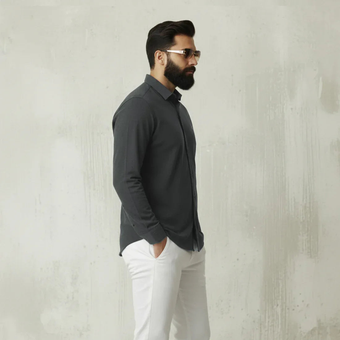 CL SMART SHIRT - CHARCOAL - NAVZA