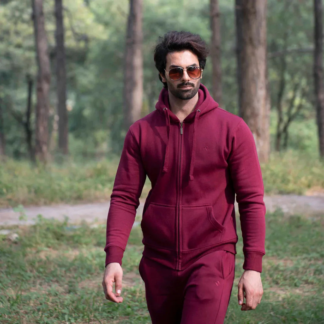 ML ZIPPER HOODIE TRACKER - BURGUNDY - NAVZA