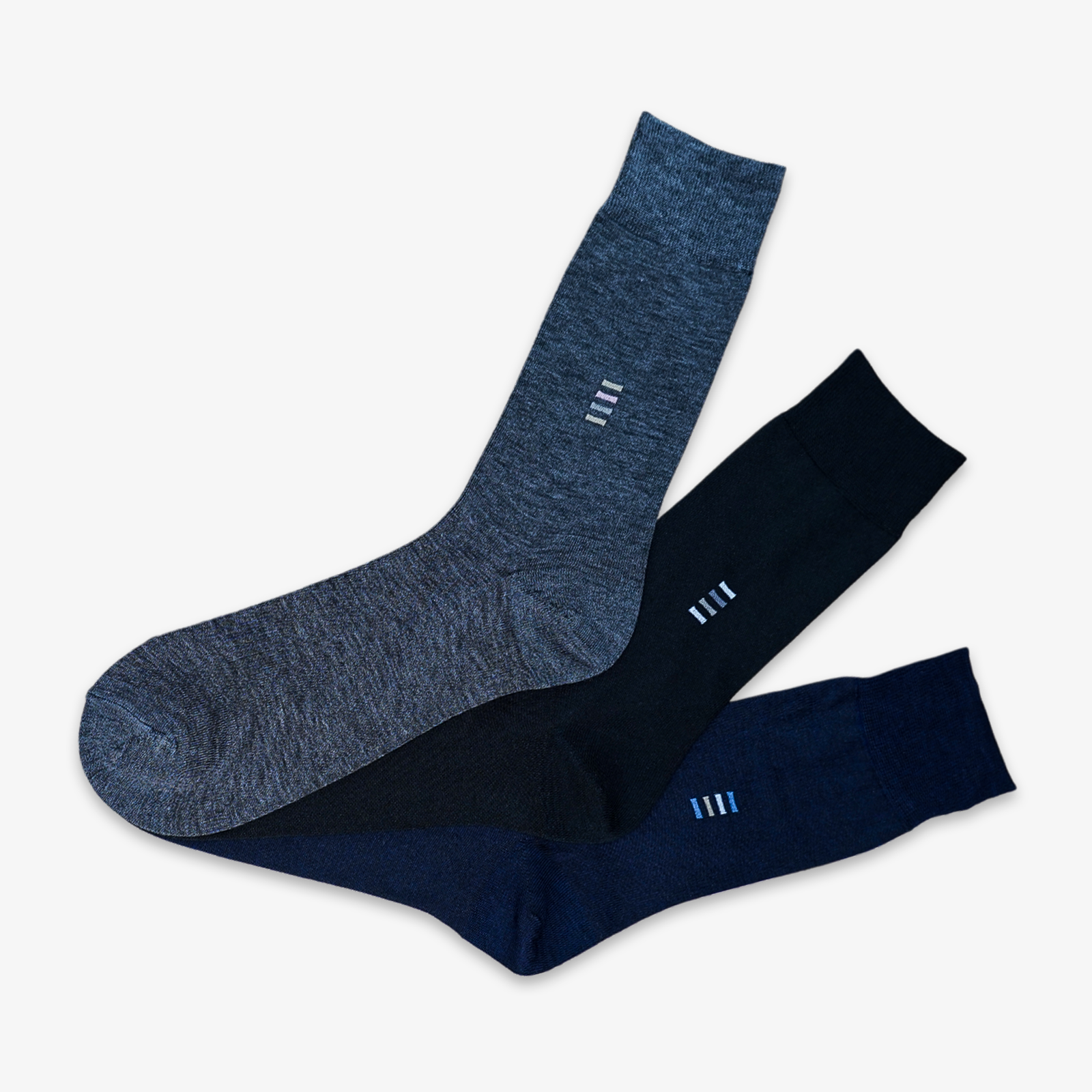 FOUR BARS HIGH KNEE SOCKS - BLACK