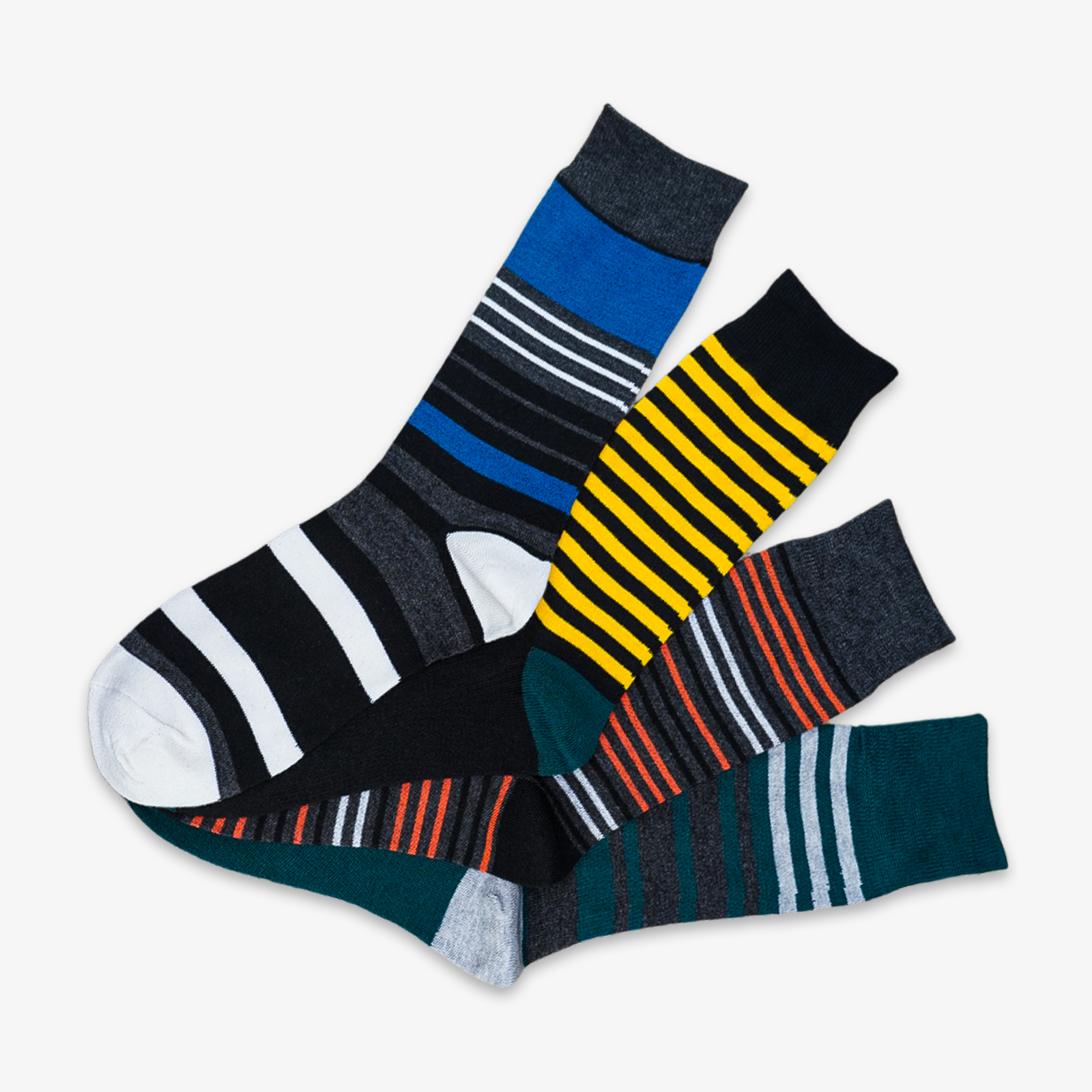 FUNKY STRIPES HIGH KNEE SOCKS - YELLOW