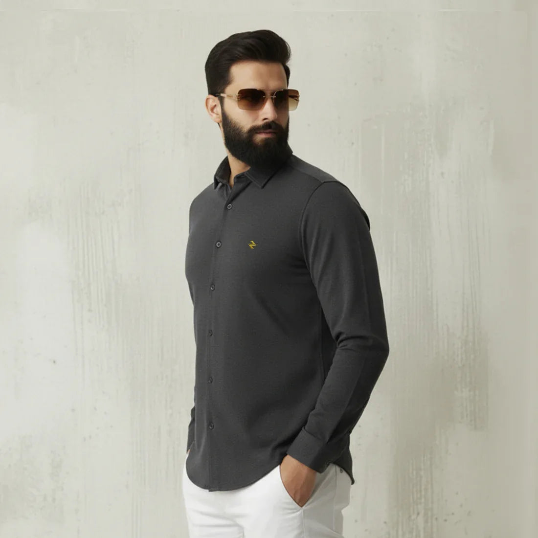 CL SMART SHIRT - CHARCOAL - NAVZA