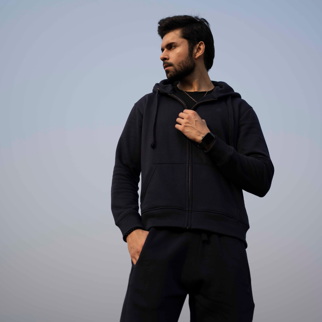 ML ZIPPER HOODIE TRACKER - NAVY