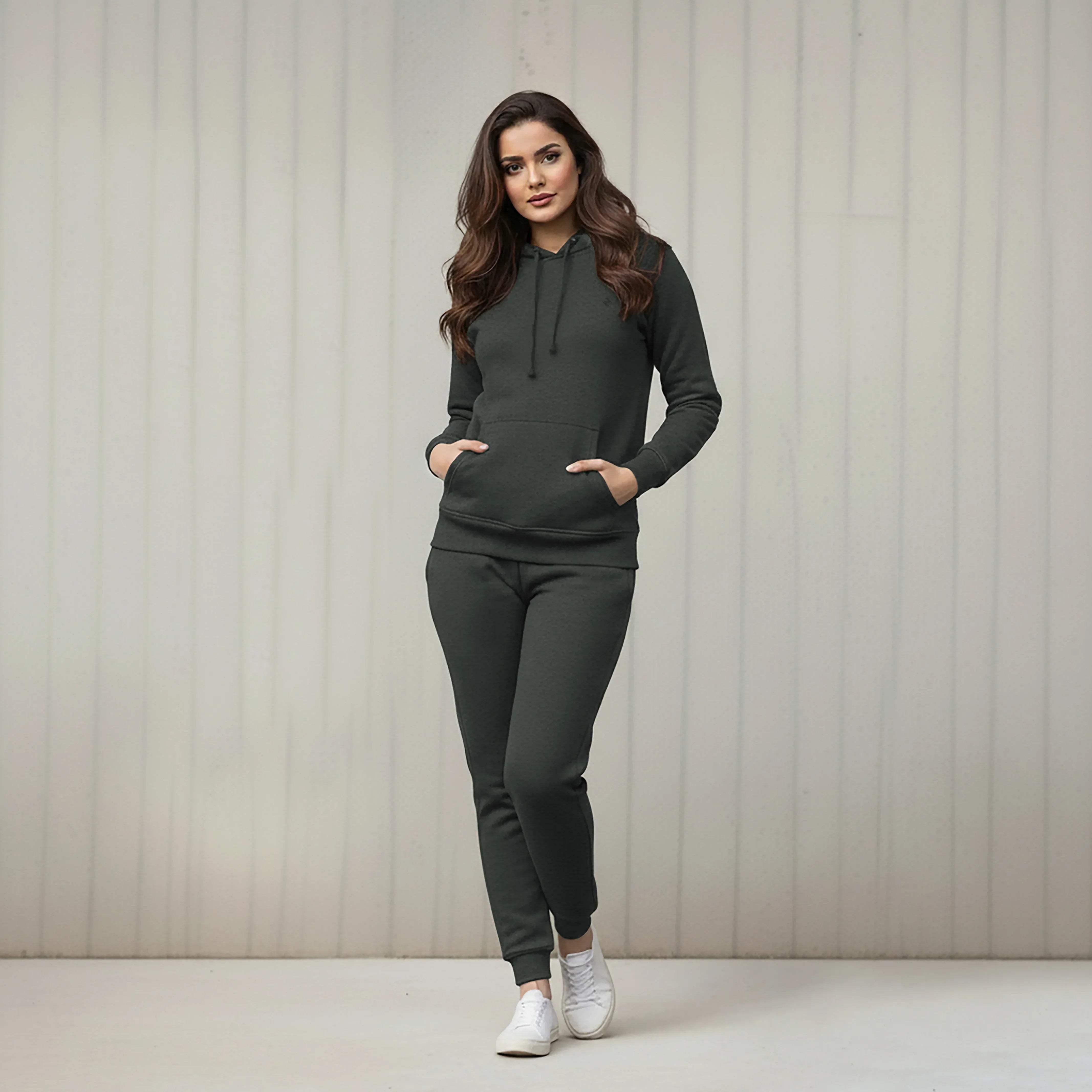 WOMEN ML PULLOVER HOODIE TRACKER - CHARCOAL - NAVZA