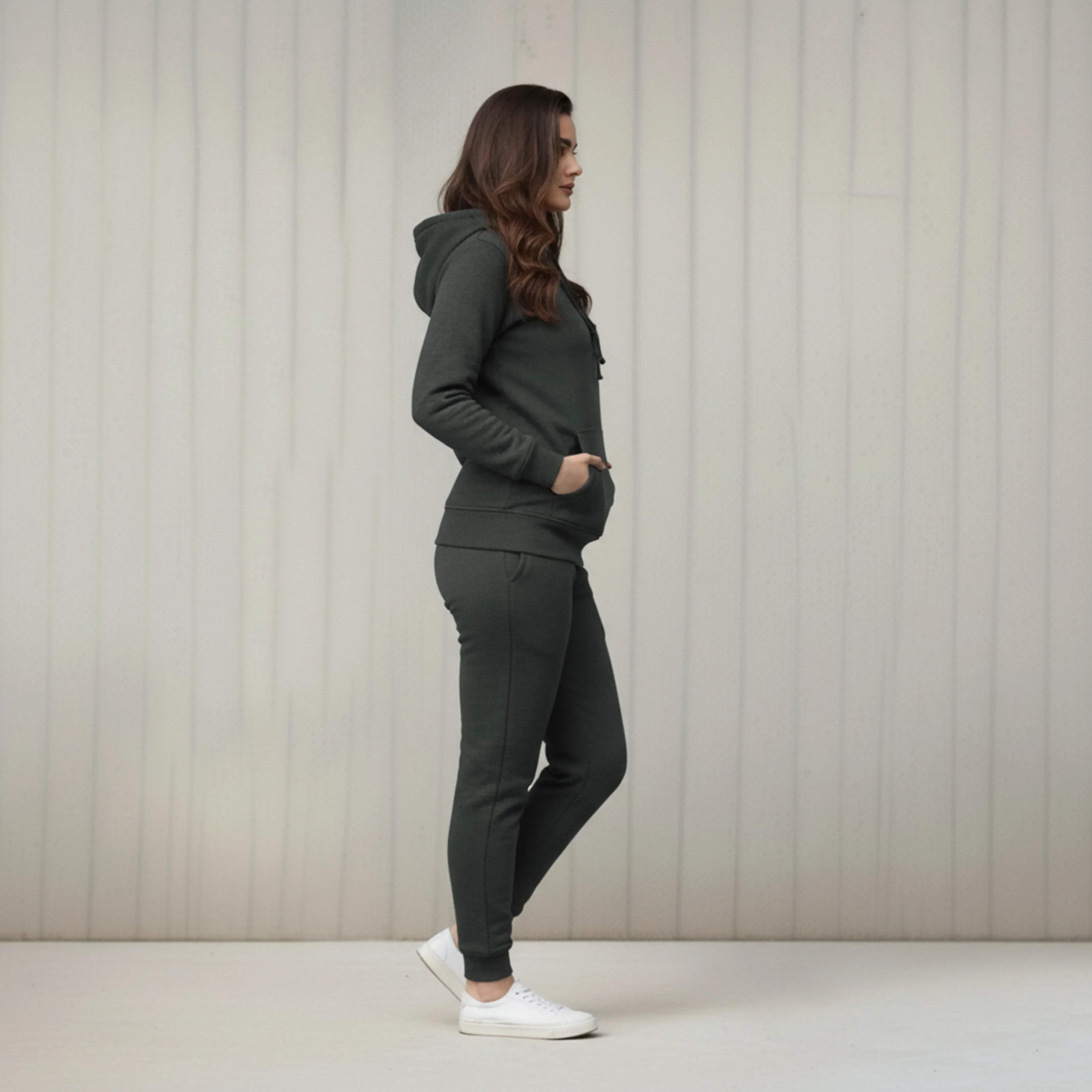 WOMEN ML PULLOVER HOODIE TRACKER - CHARCOAL - NAVZA