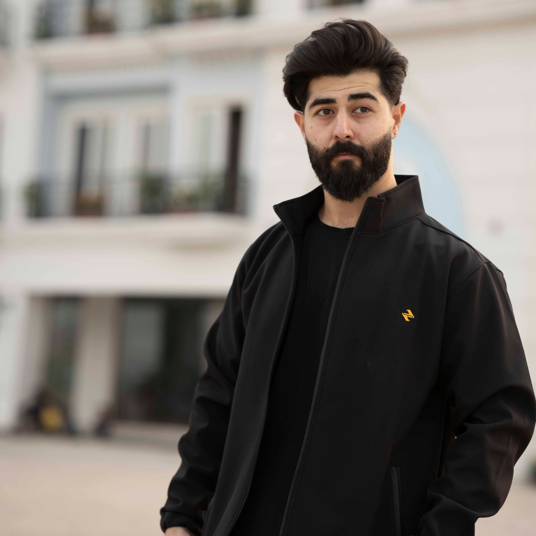 Male Model wearing a CL SS Jacket Black