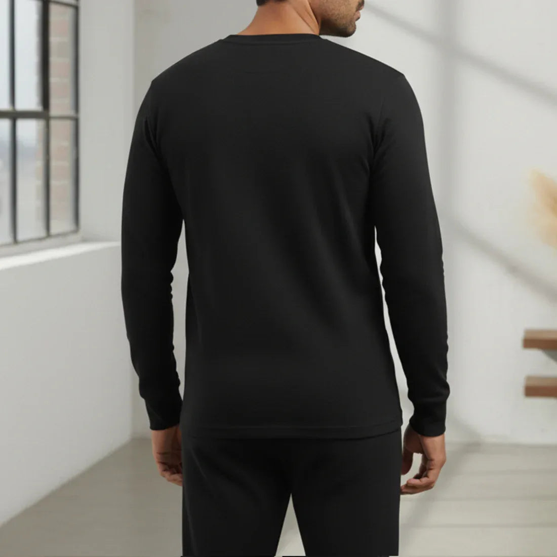 BLACK THERMAL FULL SLEEVES TOP - NAVZA