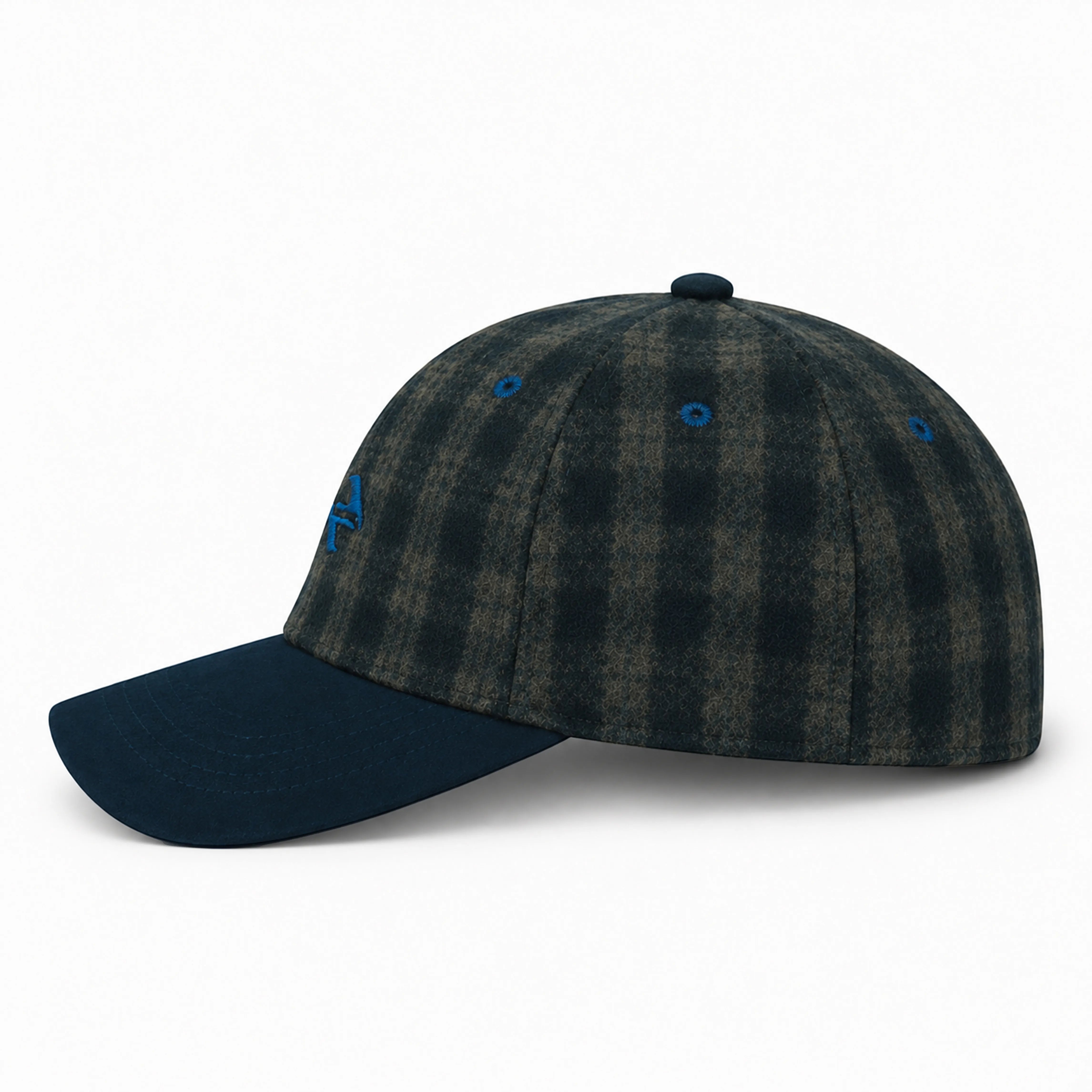 BRUSHED PLAID CAP | NAVY