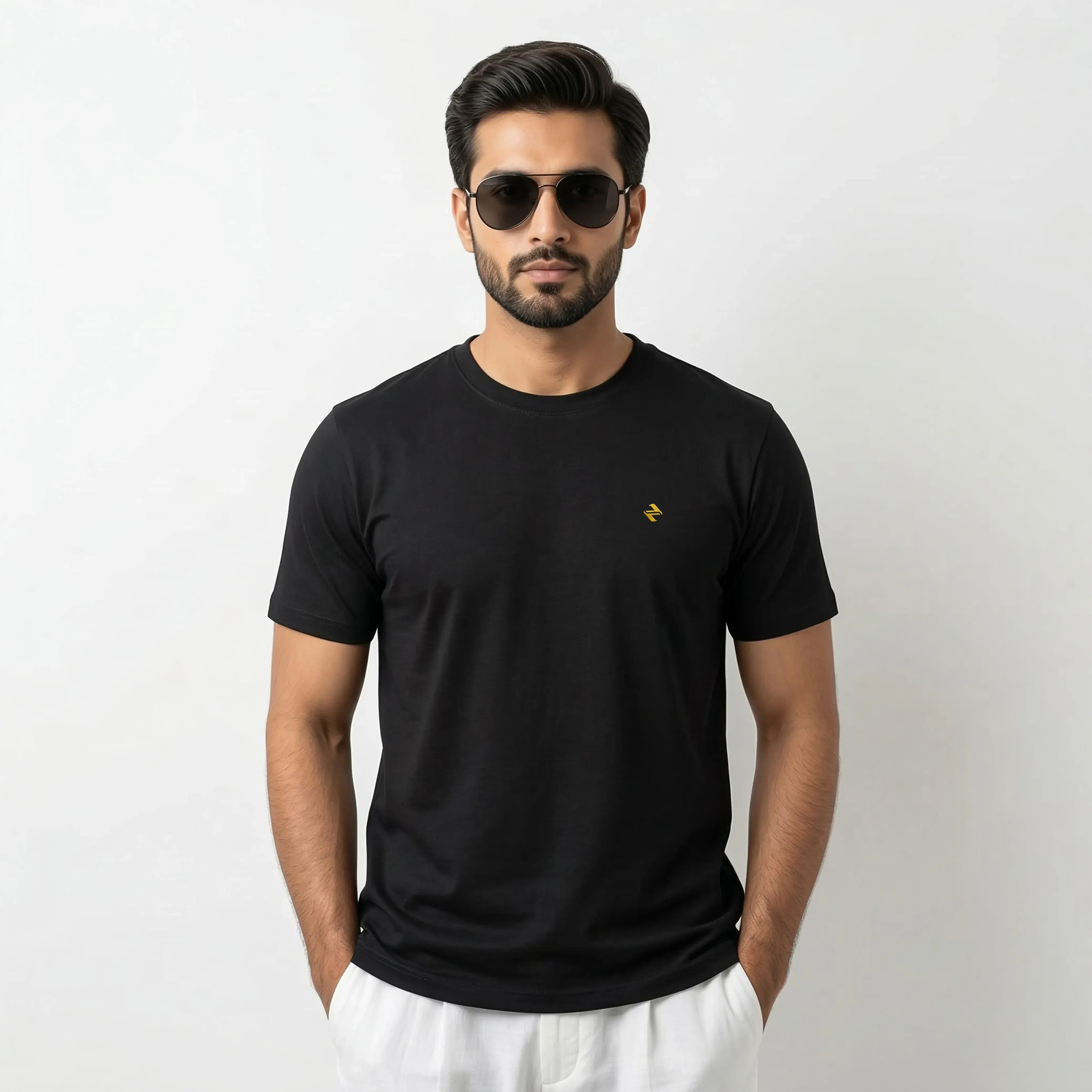 REGULAR T-SHIRT BLACK NAVZA