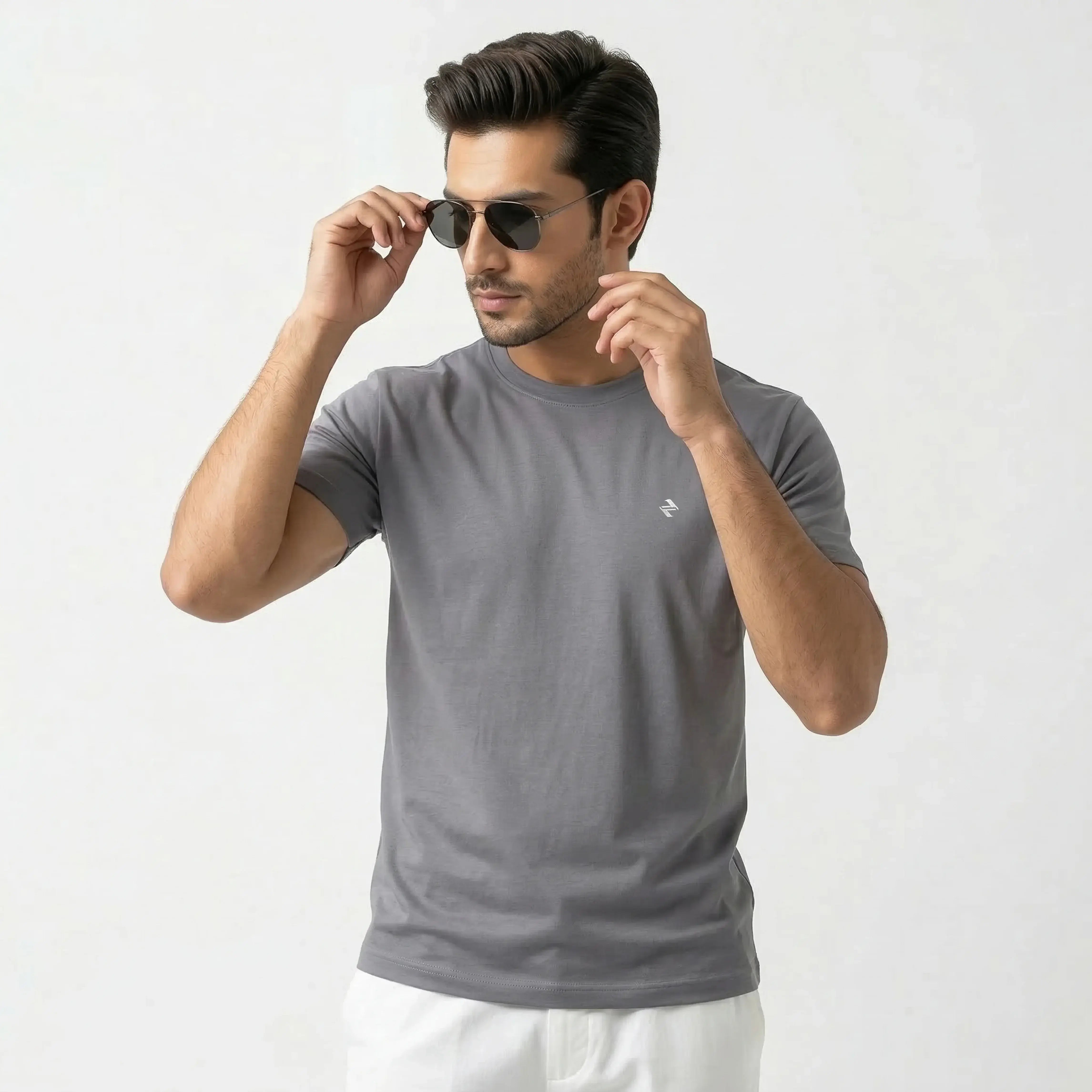 REGULAR T-SHIRT GREY NAVZA