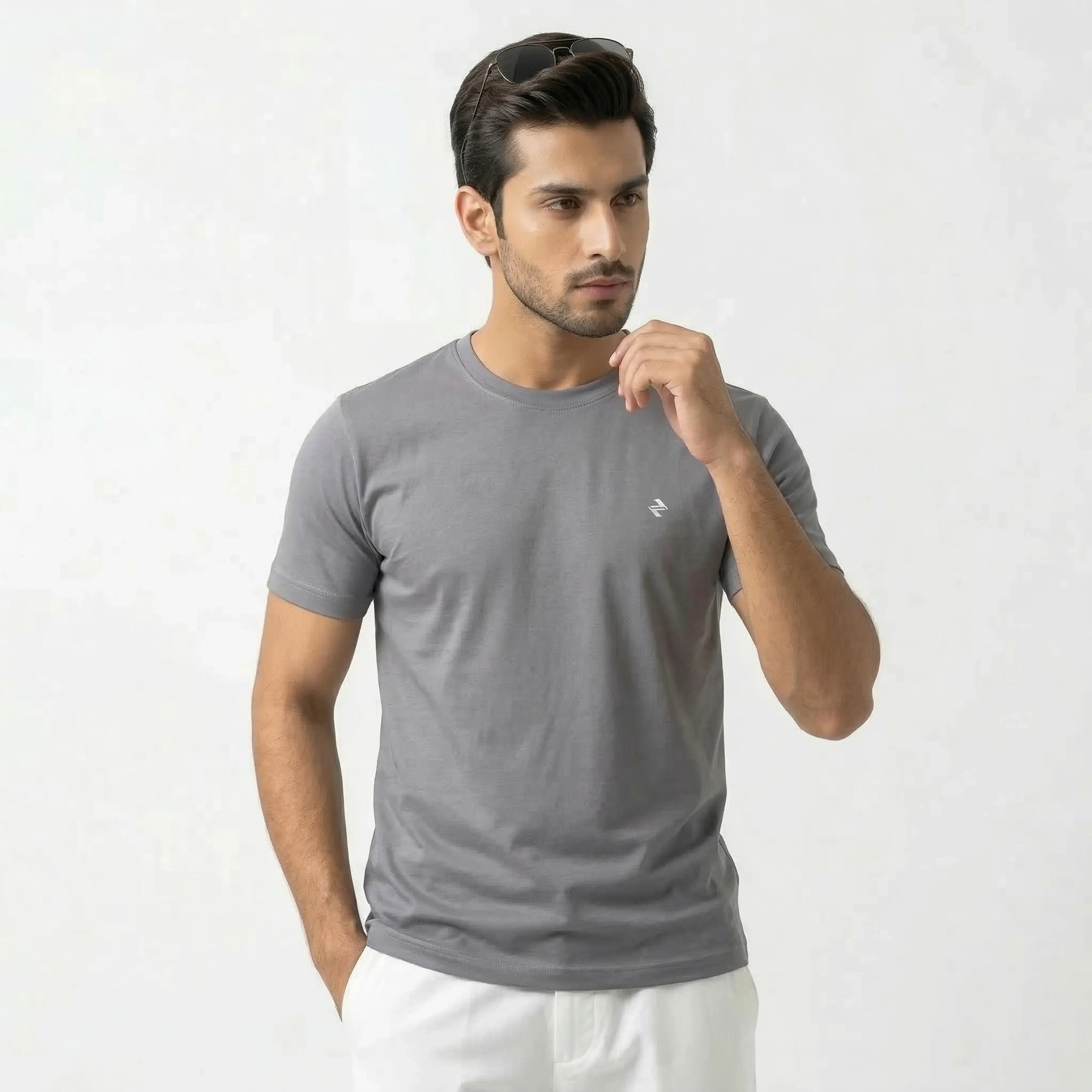 REGULAR T-SHIRT GREY NAVZA