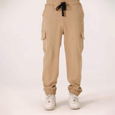 COTTON INTERLOCK CARGO JOGGER PANT – CAMEL