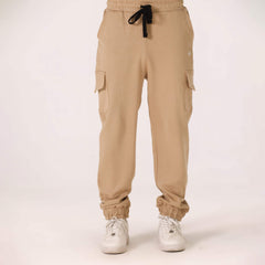 COTTON INTERLOCK CARGO JOGGER PANT – CAMEL