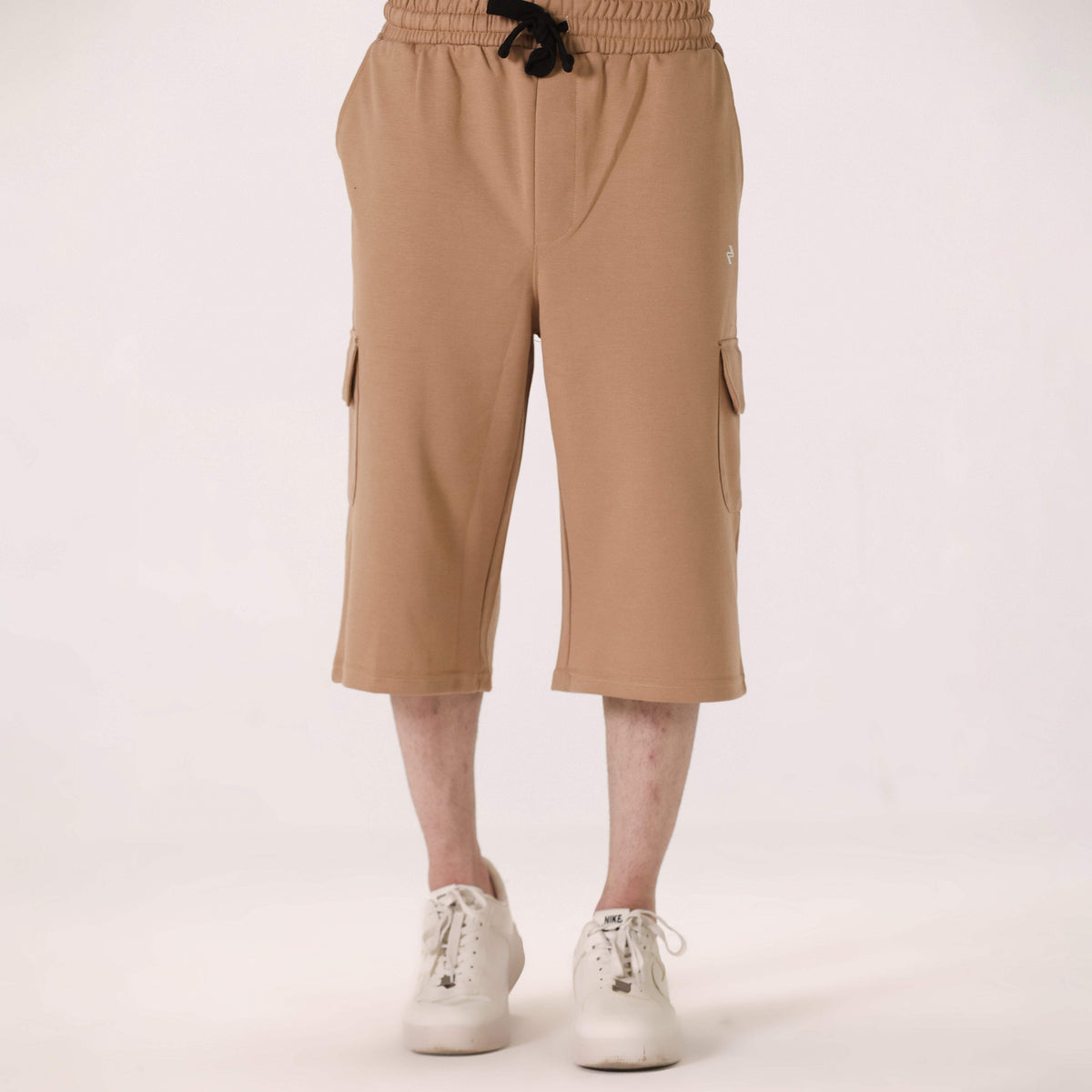 COTTON INTERLOCK CARGO SHORTS – CAMEL