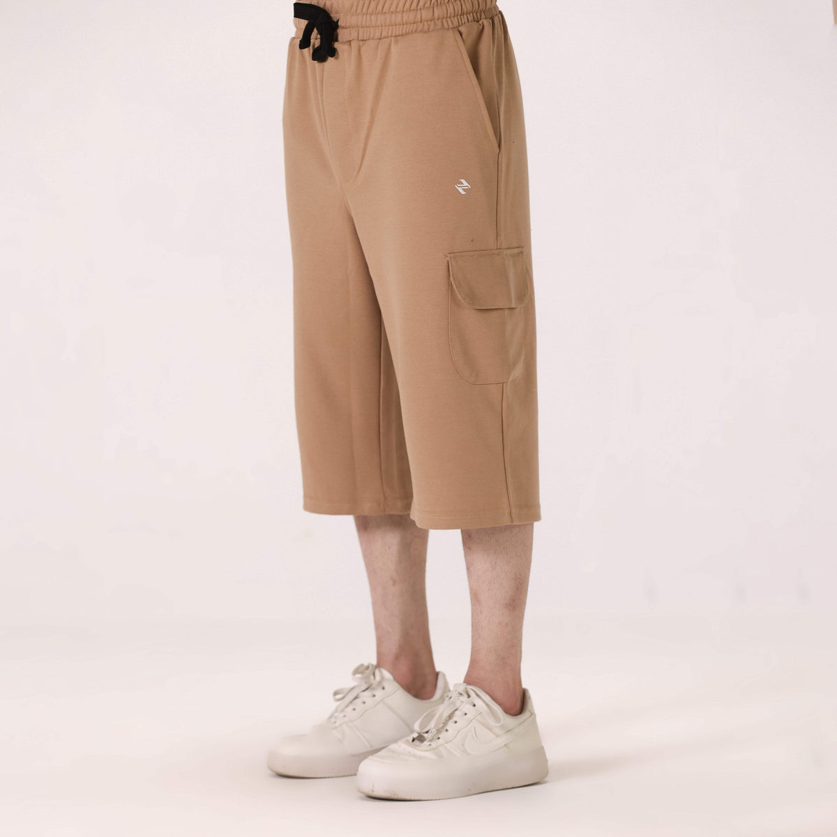 COTTON INTERLOCK CARGO SHORTS – CAMEL