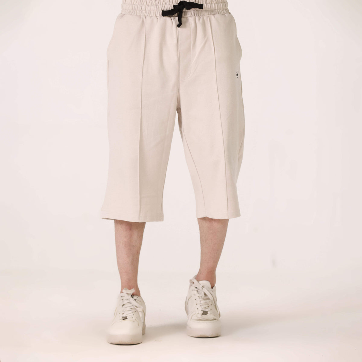 COTTON RELAXED LONG SHORTS OFF WHITE NAVZA