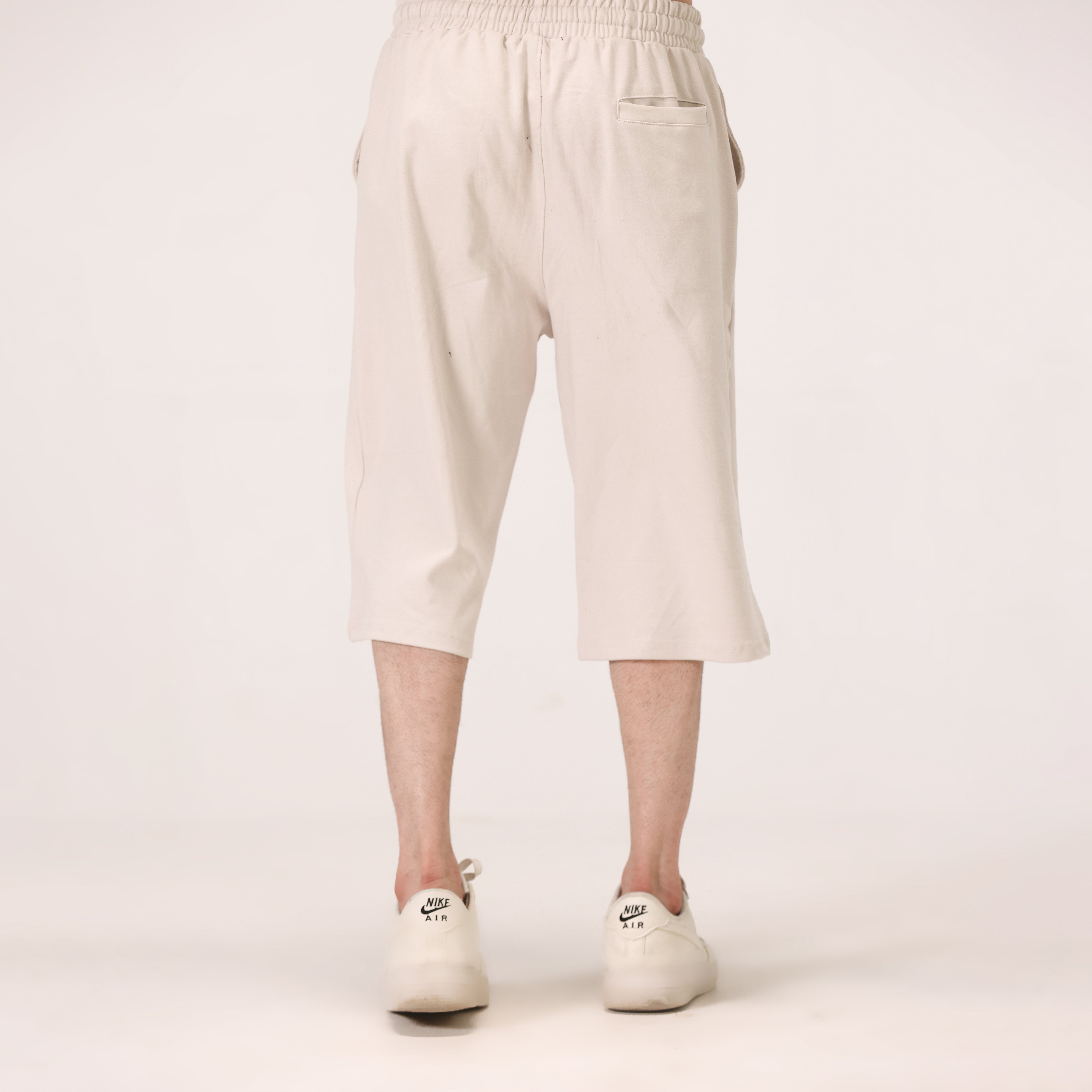 COTTON INTERLOCK RELAXED SHORTS – OFF-WHITE