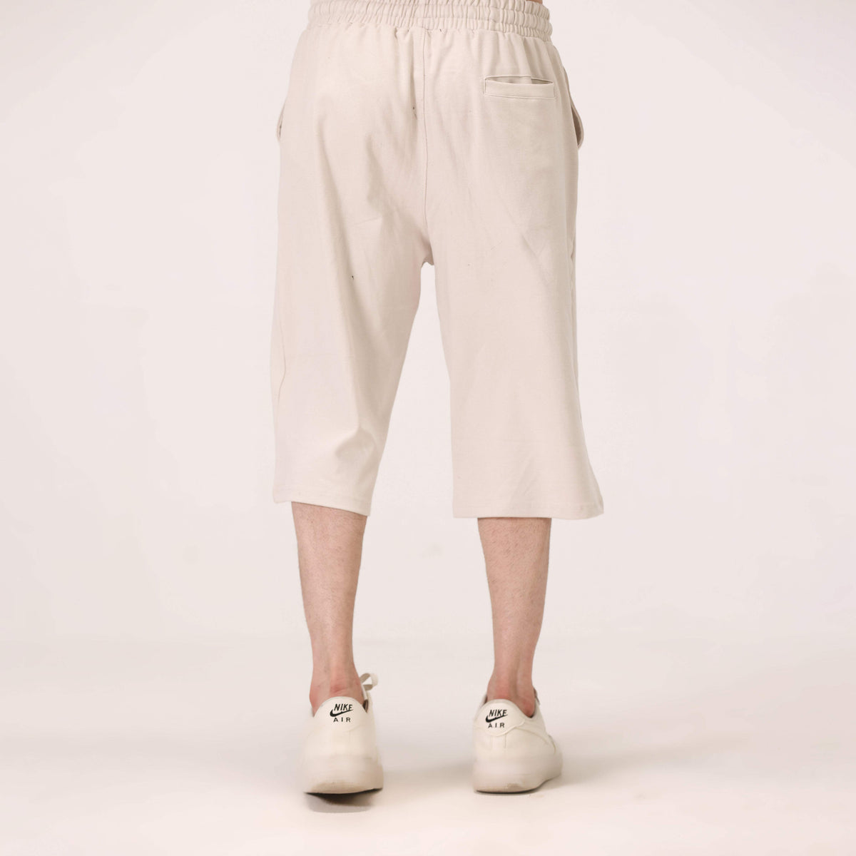 COTTON RELAXED LONG SHORTS OFF WHITE NAVZA