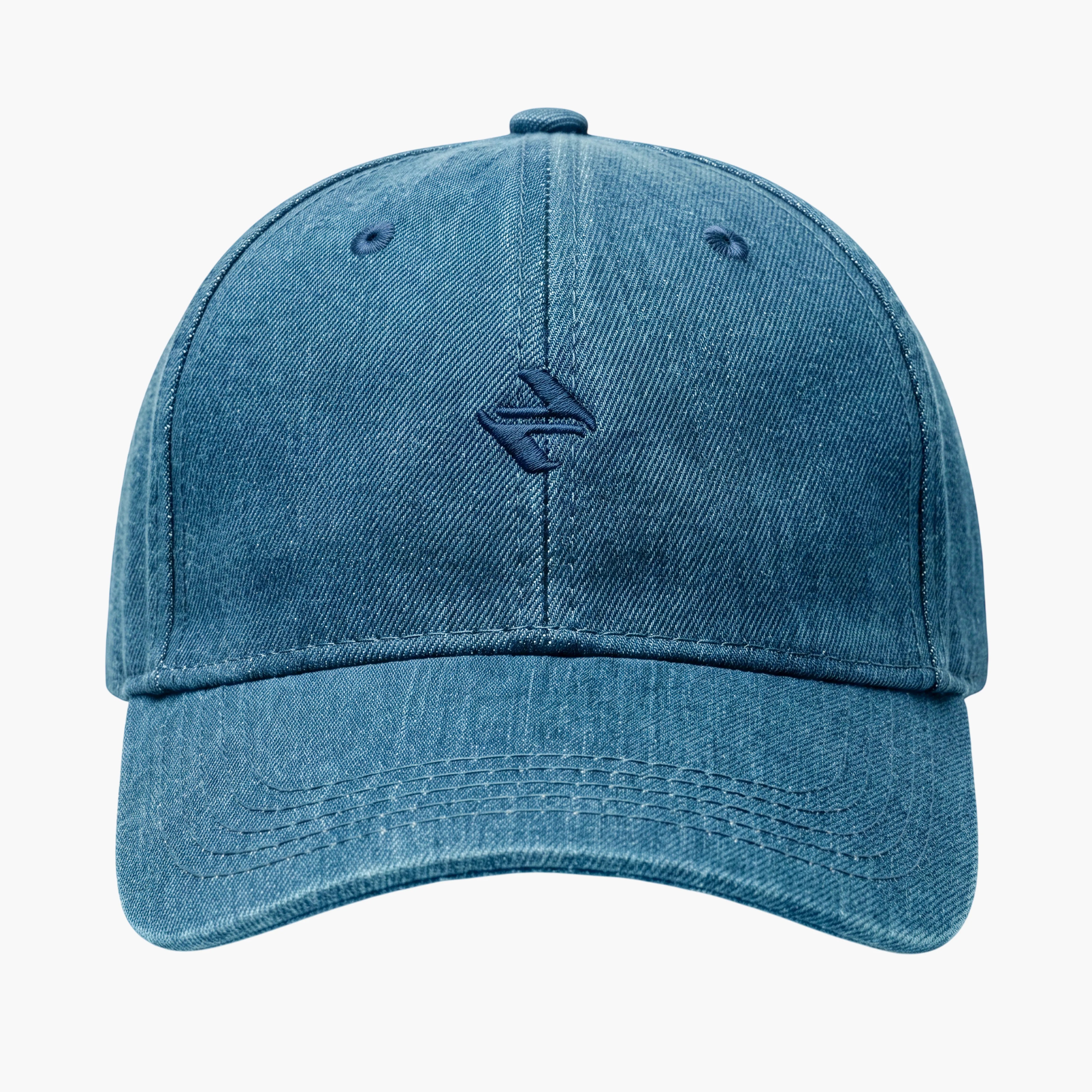 WATERFALL TEXTURED DENIM CAP | DARK BLUE