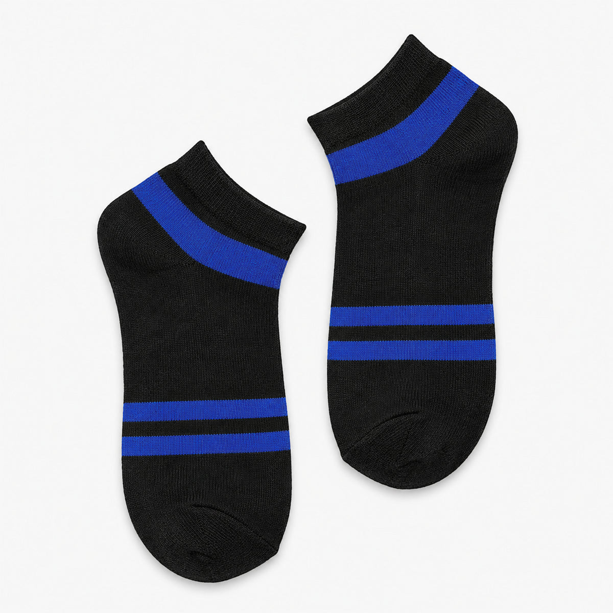 DUO STRIPES ANKLET SOCKS - BLACK