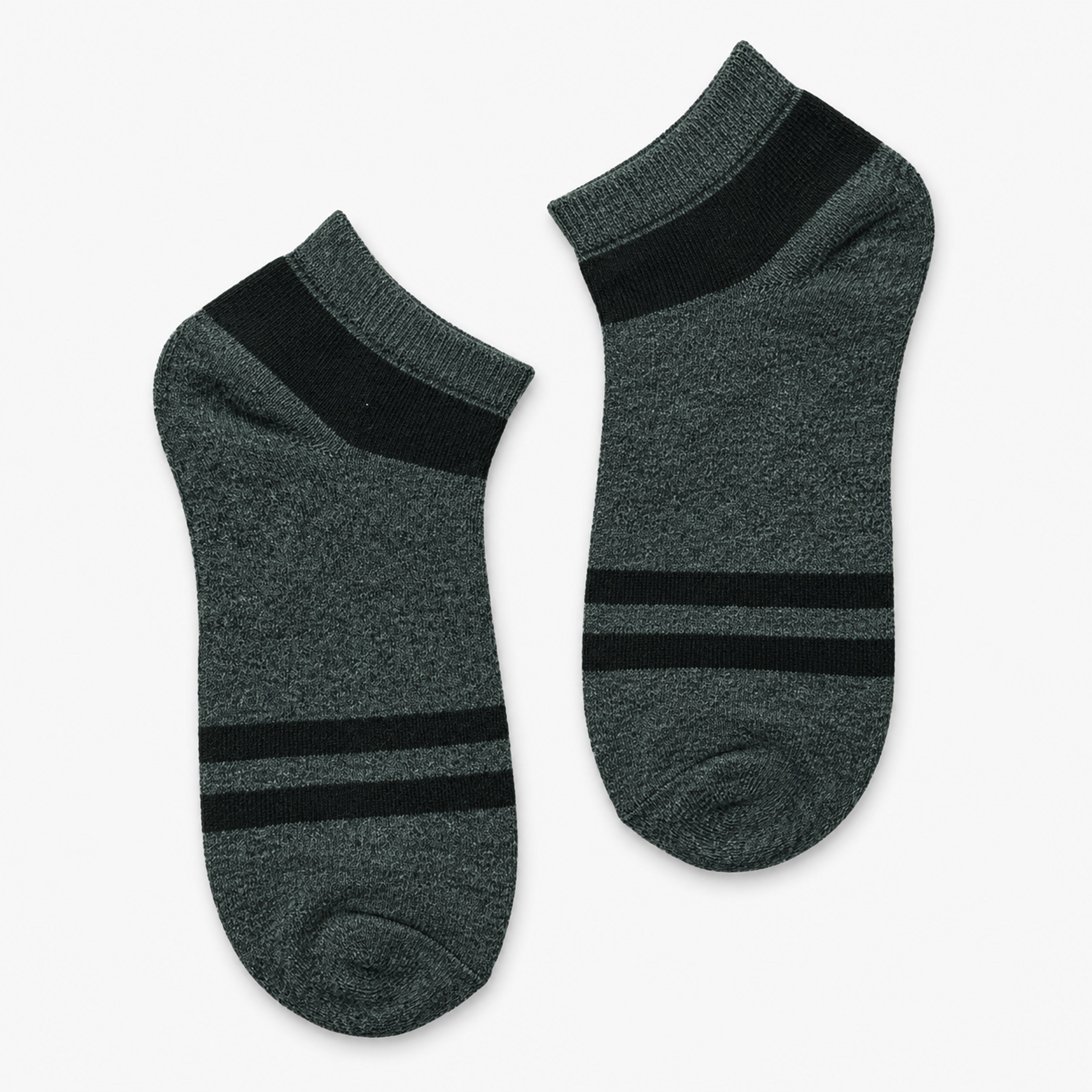 DUO STRIPES ANKLET SOCKS - GREY